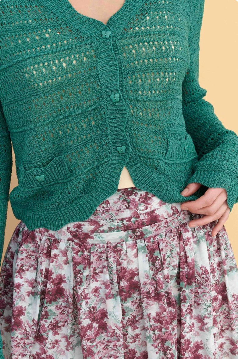 attrattivo - Triko pambuku e thurur e kuqe dhe jeshile