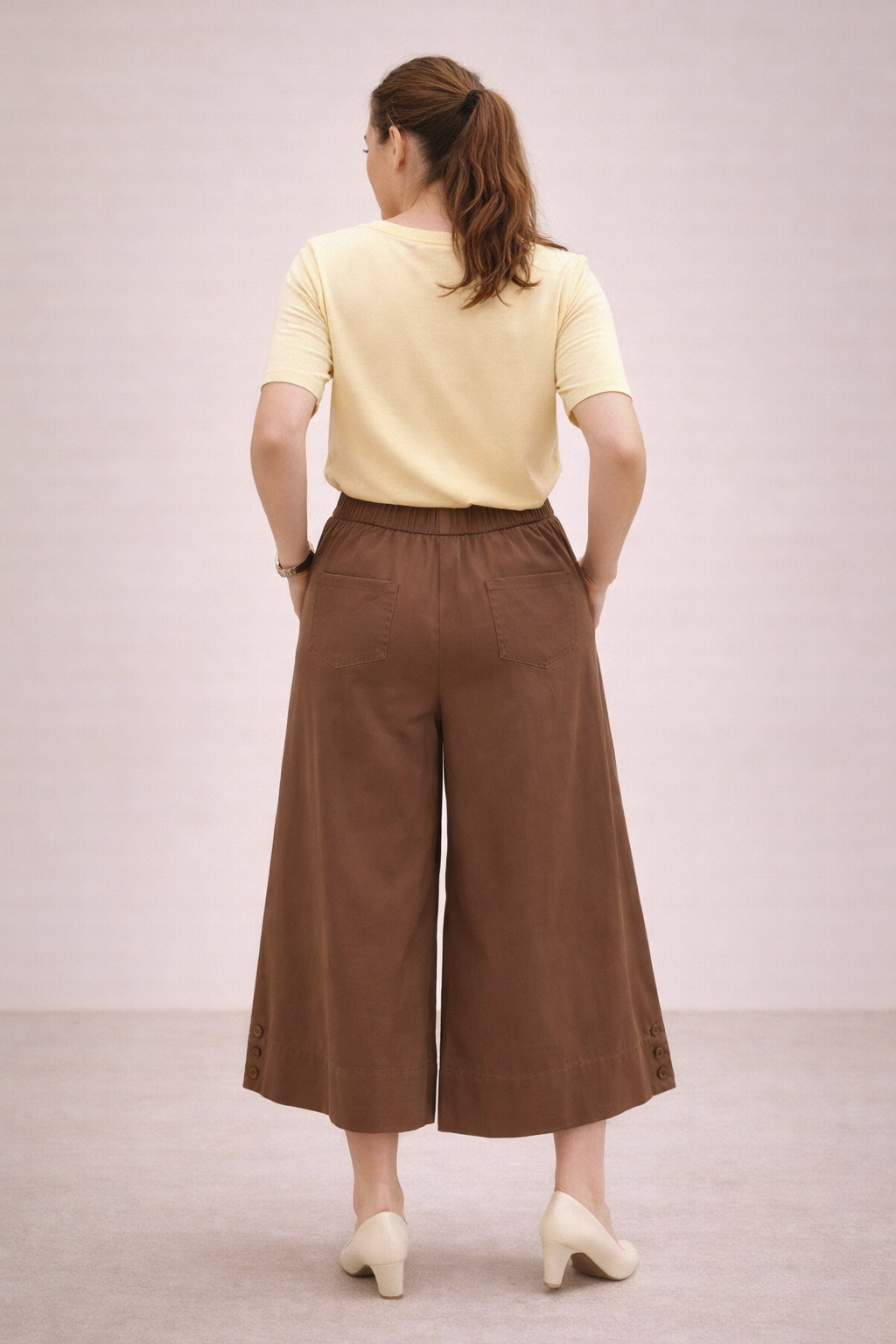 Passager - Pantallona kafe dhe te zeza prerje e gjere