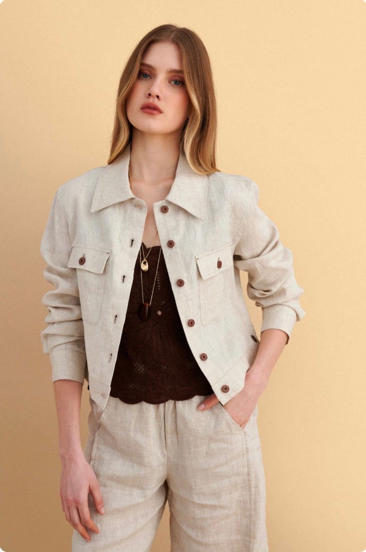 attrattivo - Xhakete lino bezhe me xhepa