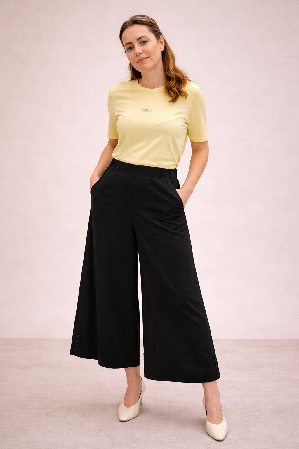 Passager - Pantallona kafe dhe te zeza prerje e gjere