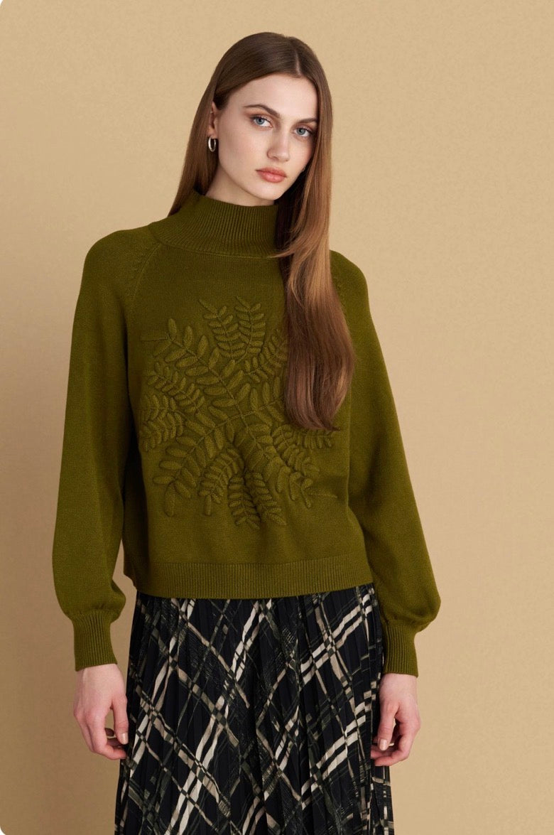 attrattivo - Pulover lejla dhe jeshile me dizajn