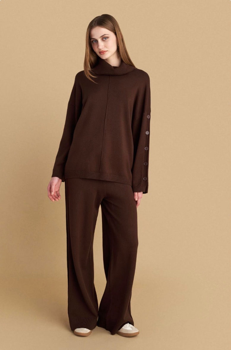 attrattivo - Set deve pulover dhe pantallona ne ngjyren bezhe dhe kafe