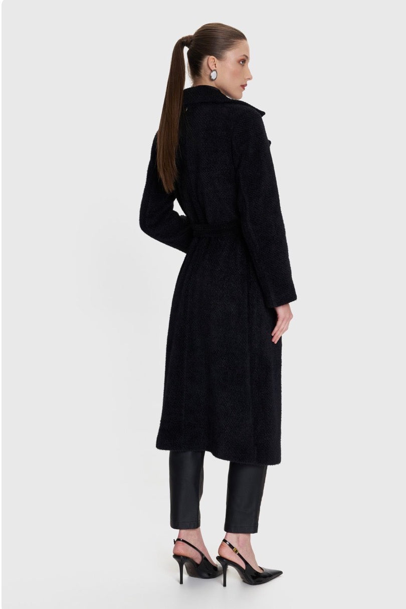 ALE - Pallto e gjate kafe dhe e zeze me xhepa