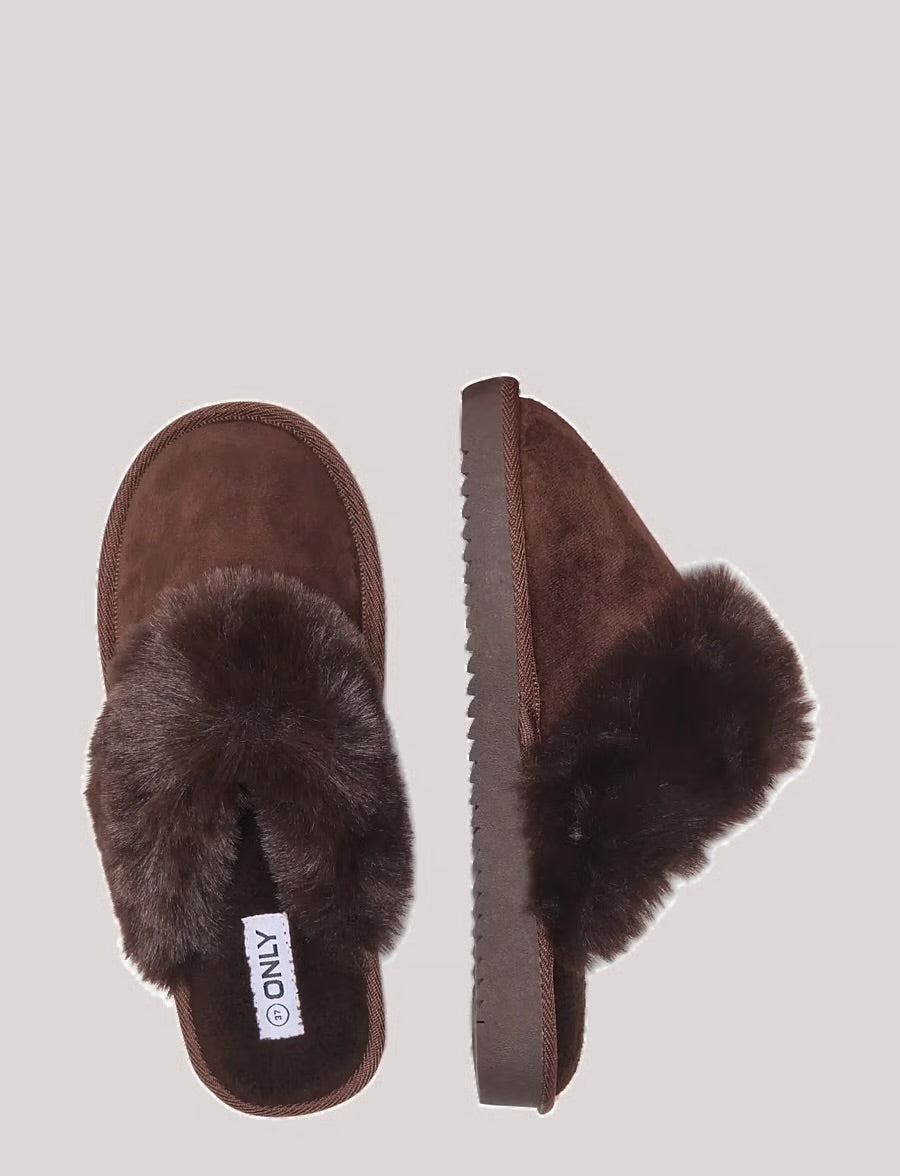 ONLY  - Kepuce kafe stil uggs te hapura me pellush