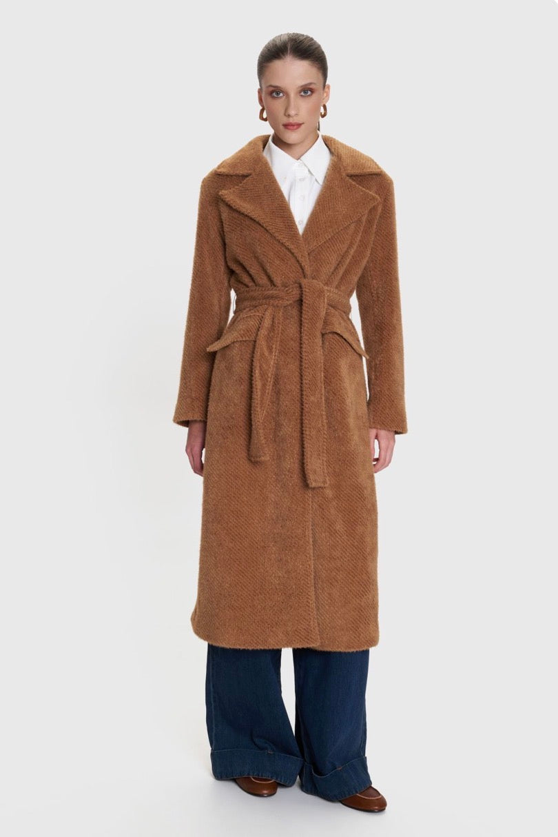 ALE - Pallto e gjate kafe dhe e zeze me xhepa