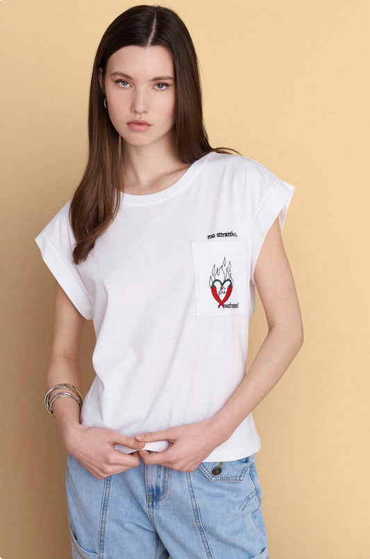 attrattivo - Bluze pambuku e bardhe me qendisje