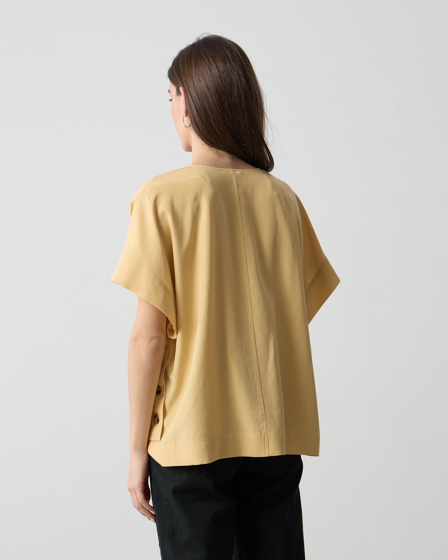 Passager - Bluze e verdhe dhe kafe me jake V dhe detaje ne ane