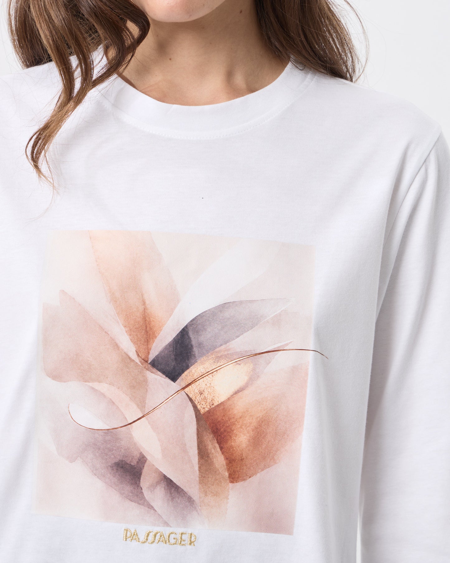Passager - Bluze e bardhe me menge trecerekshe dhe print