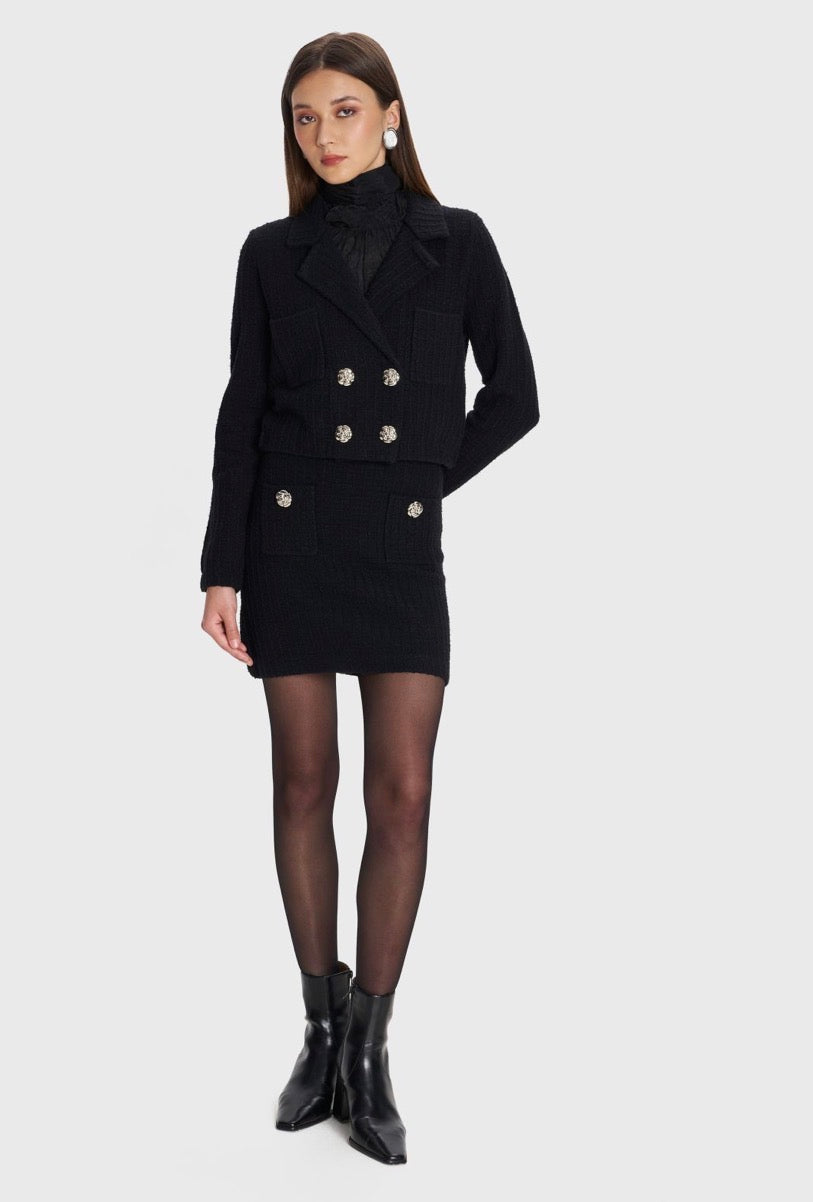 ALE - Fund i zi i shkurter me kopsa dekorative