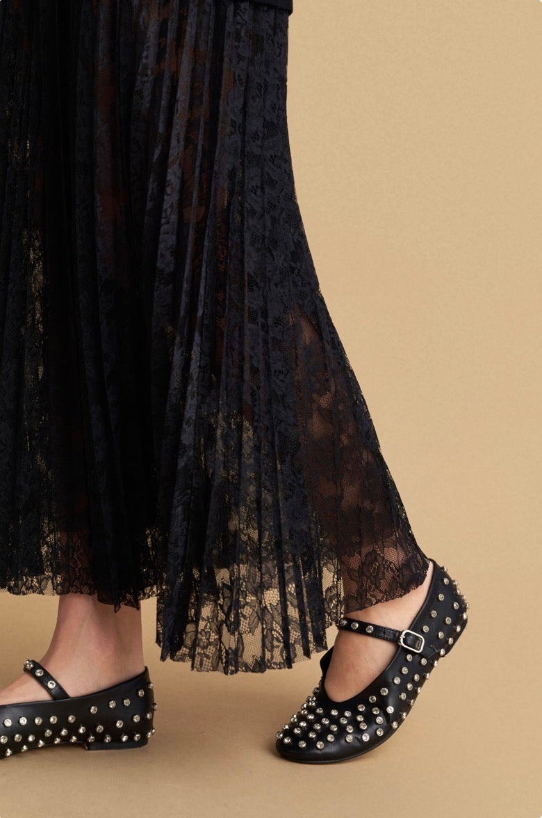 attrattivo - Fustan i zi me thurje dhe detaje tyli