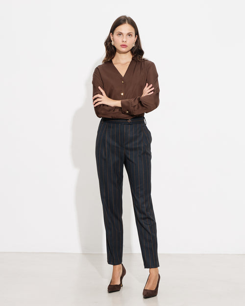 Passager - Pantallona blu ne prerje te drejte dhe me vija