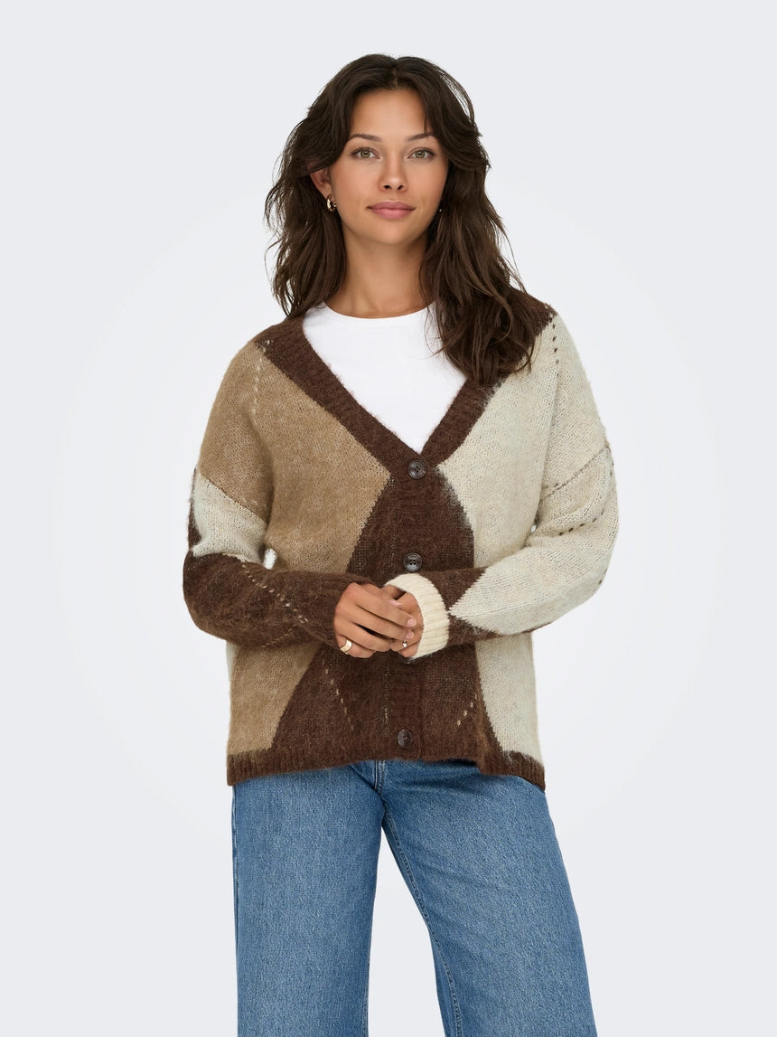 ONLY - Triko me motive blu dhe kafe