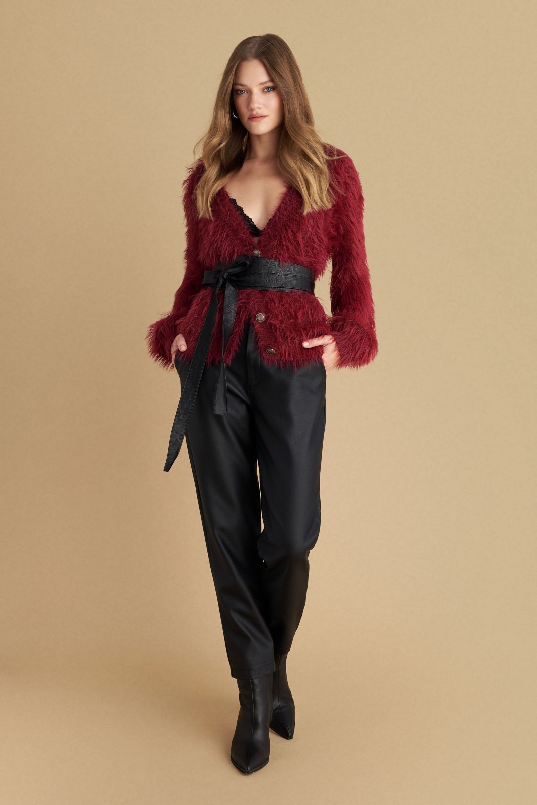 attrattivo - Cardigan i kuq me pellush