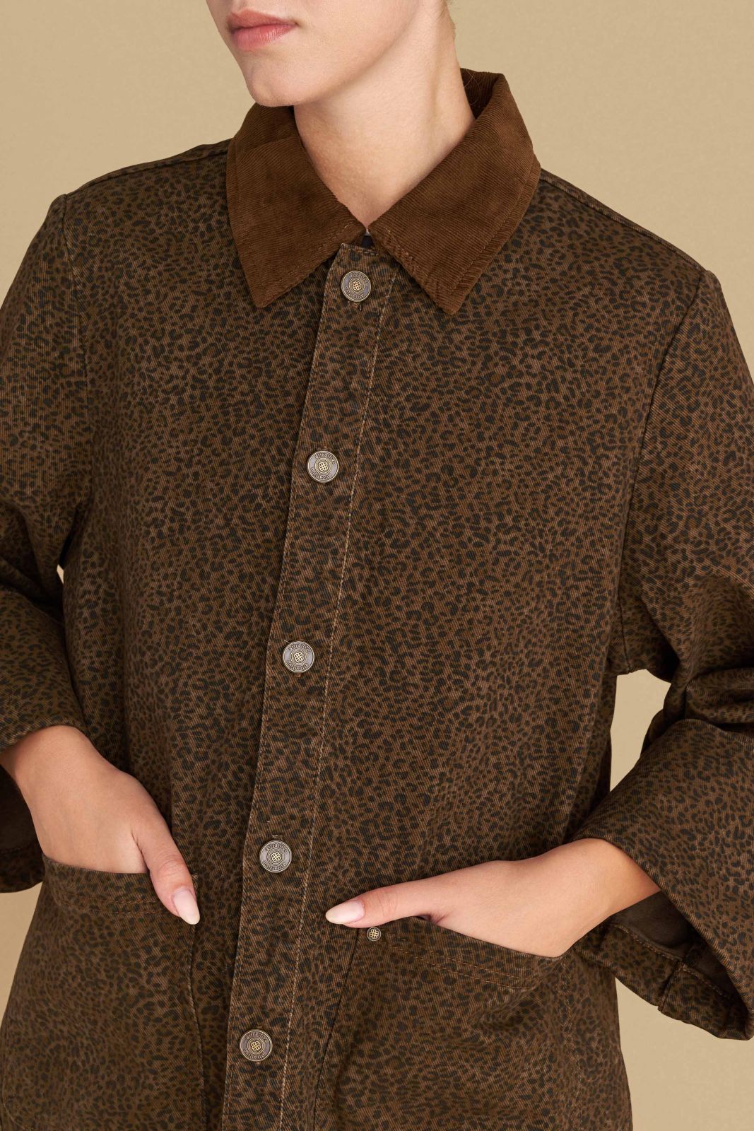 attrattivo  - Xhakete kafe oversize me printe leopardi