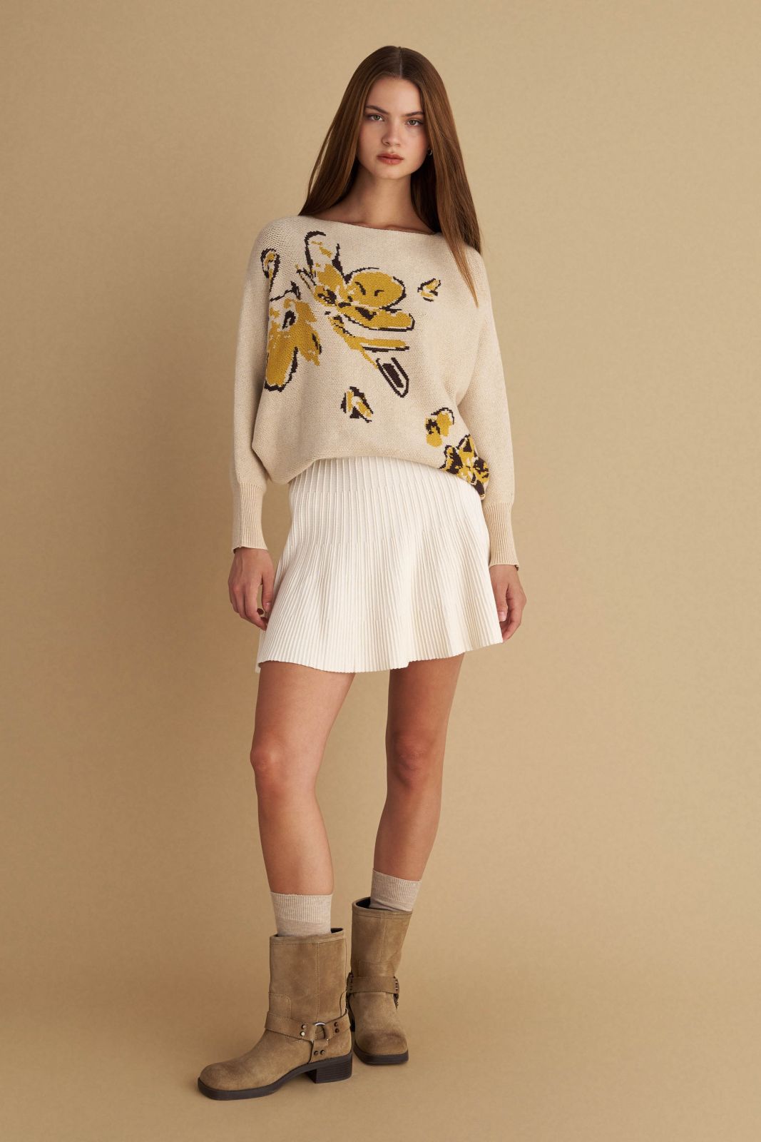 attrattivo - Pulover bezhe me dizajn