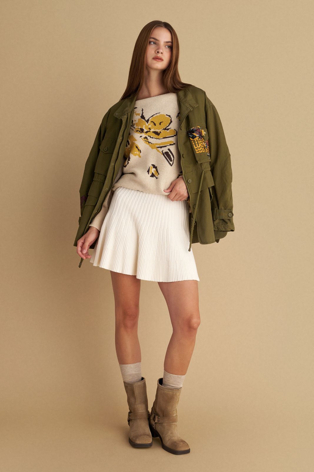 attrattivo - Pulover bezhe me dizajn