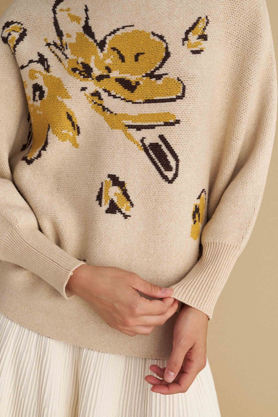 attrattivo - Pulover bezhe me dizajn