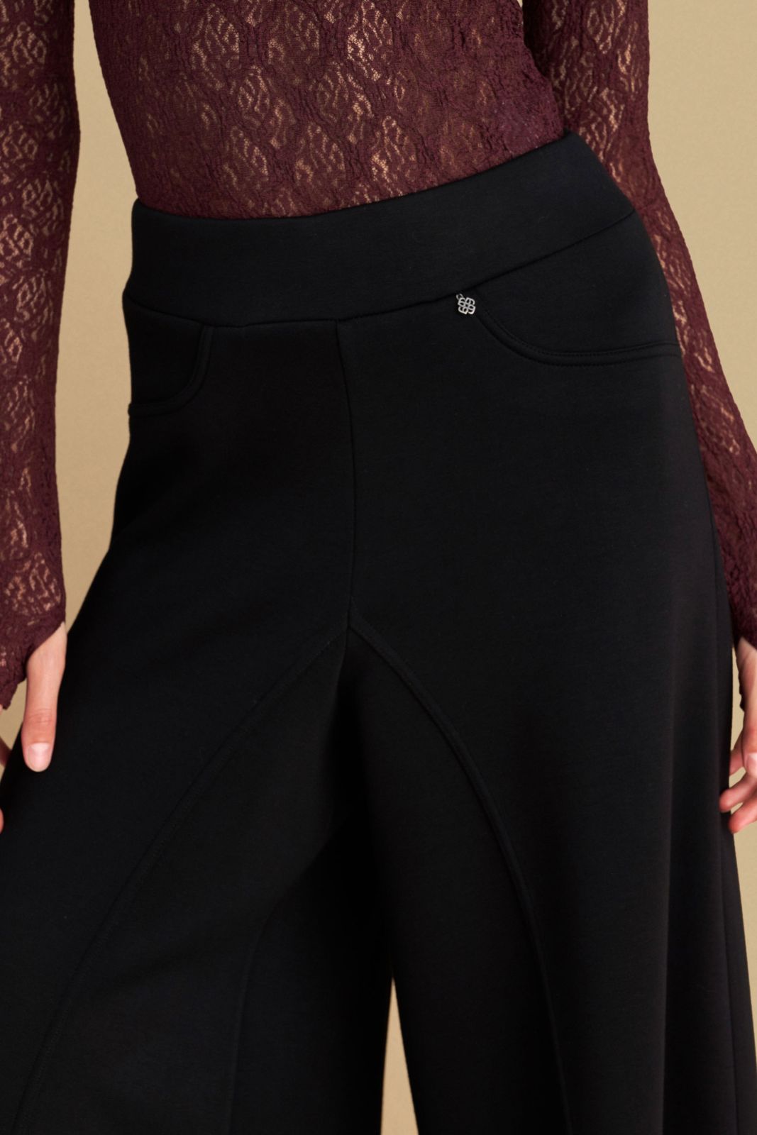 attrattivo - Pantallona te zeza elastike me prerje te gjere