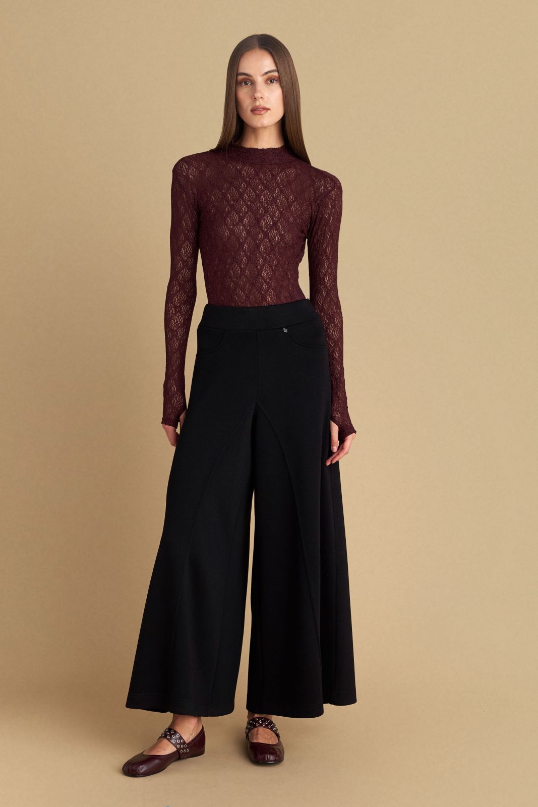 attrattivo - Pantallona te zeza elastike me prerje te gjere