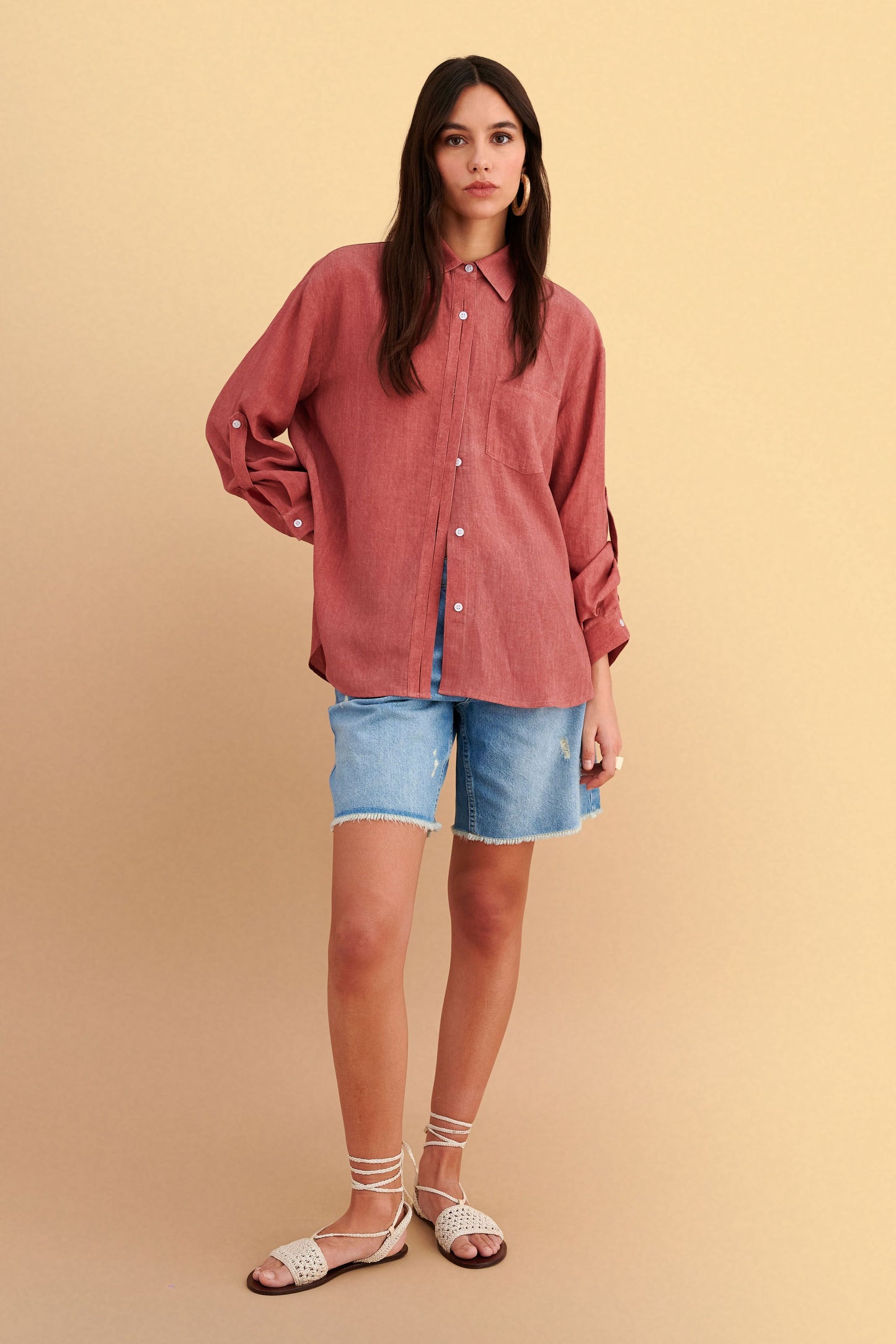 attrattivo - Kemishe stil oversize e verdhe dhe roze