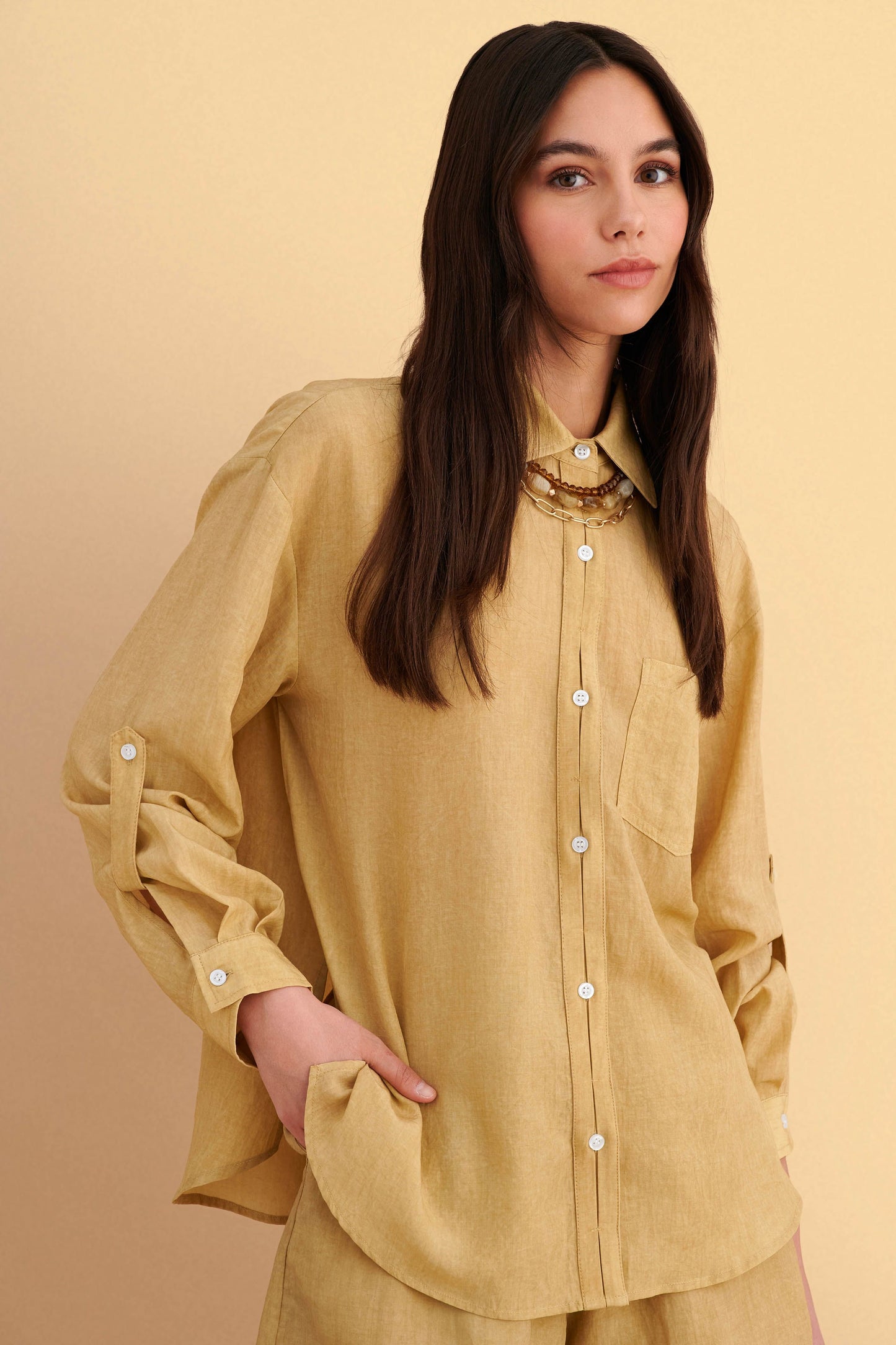 attrattivo - Kemishe stil oversize e verdhe dhe roze