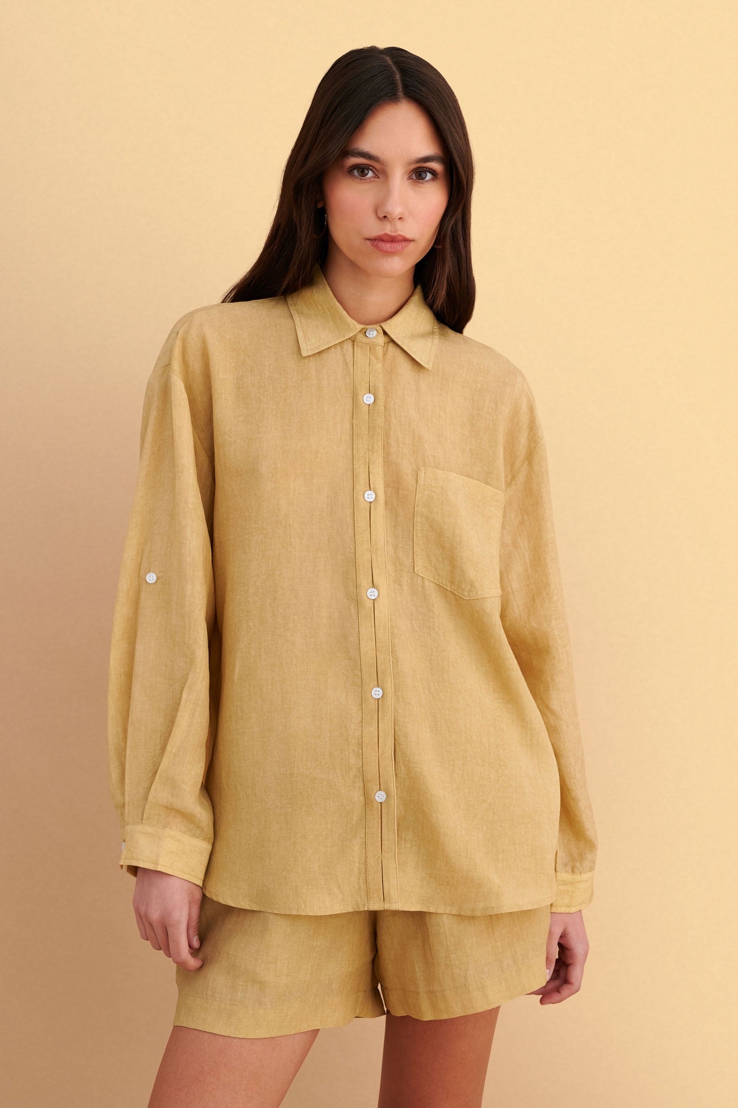 attrattivo - Kemishe stil oversize e verdhe dhe roze