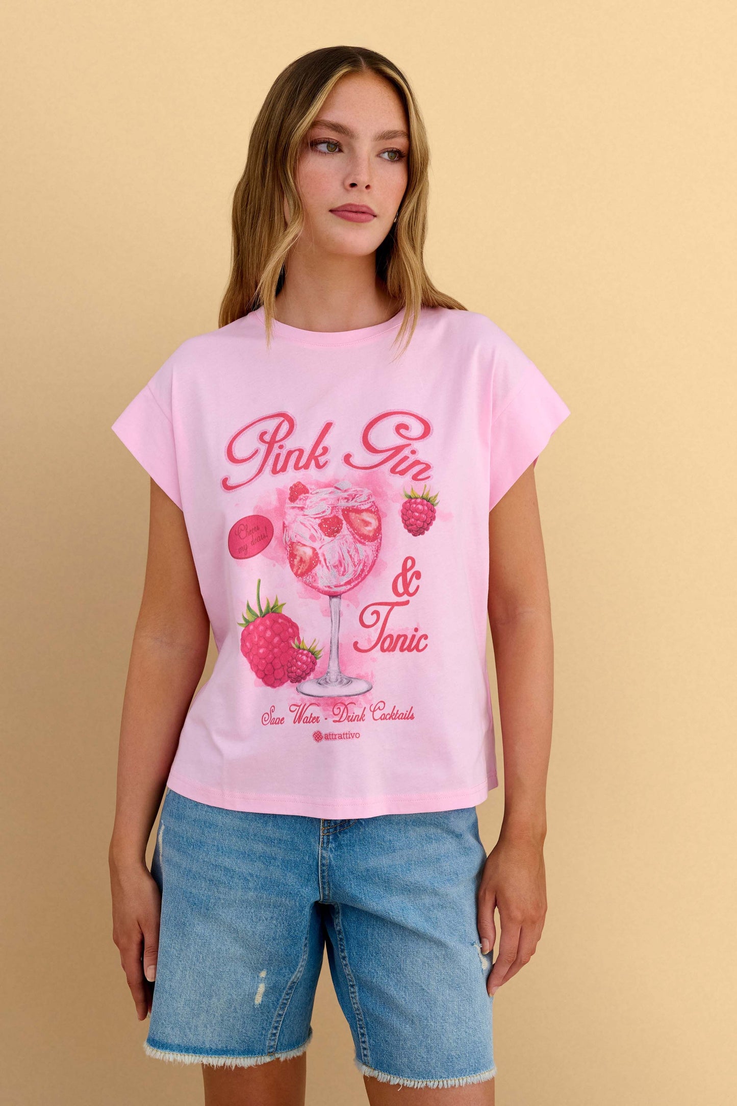 attrattivo - Bluze pambuku roze me motive