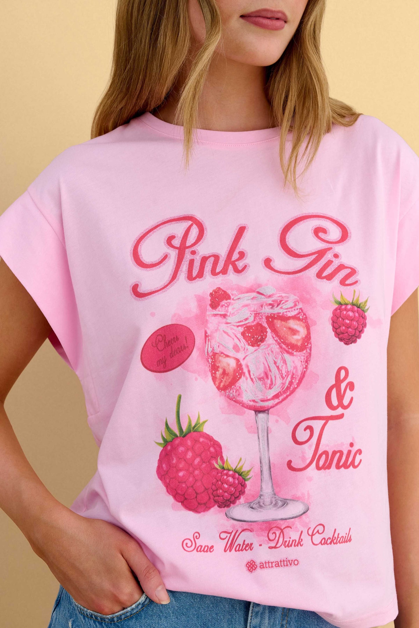 attrattivo - Bluze pambuku roze me motive