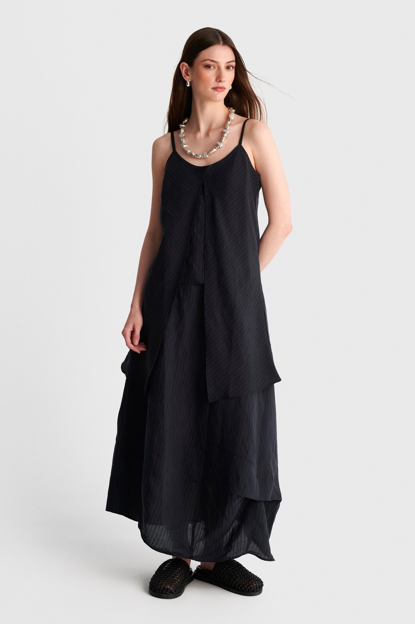 ALE - Fustan i zi asimetrik