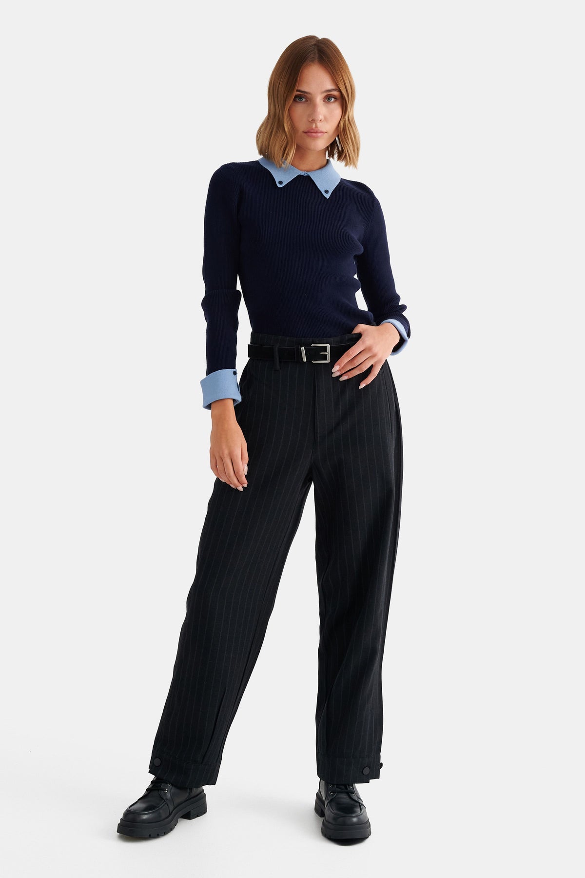 attrattivo - Pantallona te zeza me vija dhe rrip