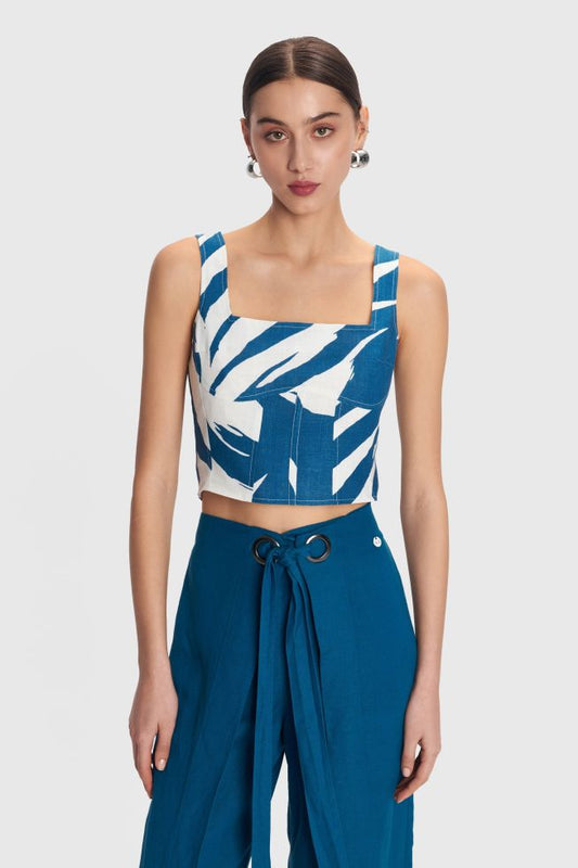 ALE - Bluze lino blu me printe
