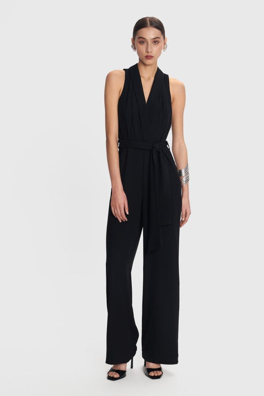 ALE - Jumpsuit i zi me lidhje ne bel