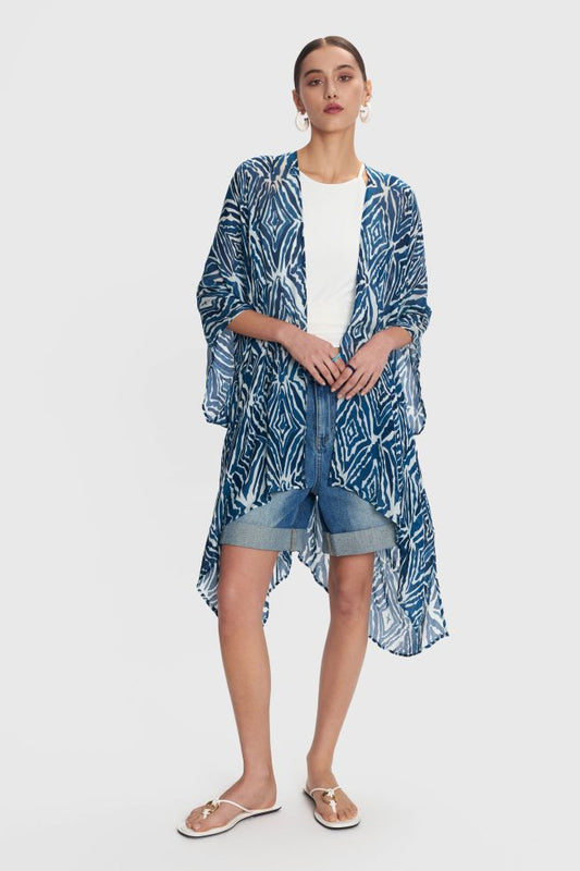 ALE - Kimono blu me dizenjo te bardha