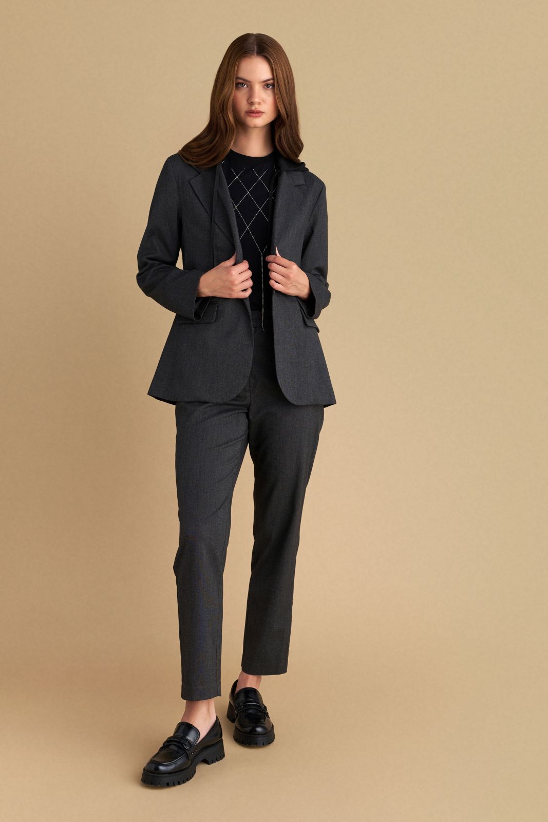 attrattivo - Pantallona gri me llastik ne bel