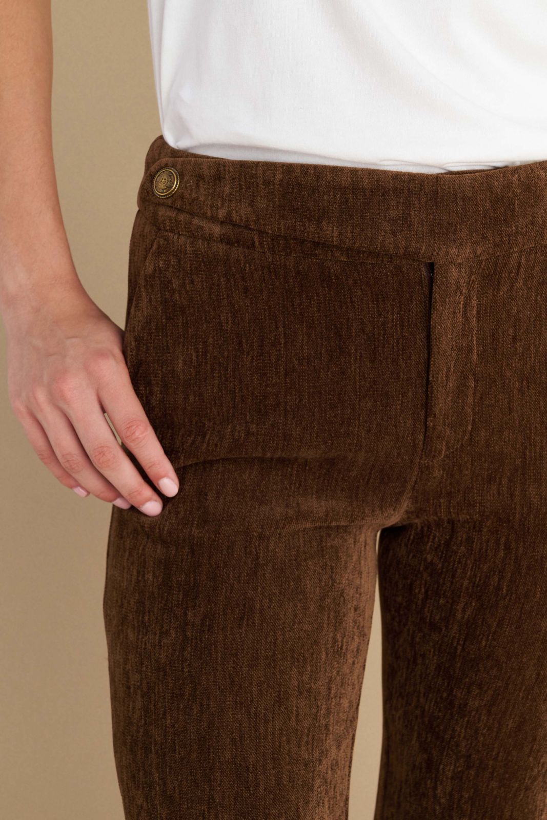 attrattivo - Pantallona kadife ngjyre kafe