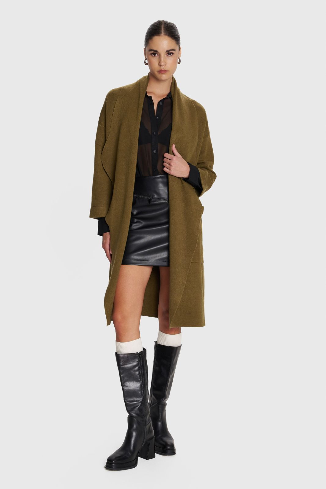 ALE - Cardigan trecereksh jeshil dhe i zi