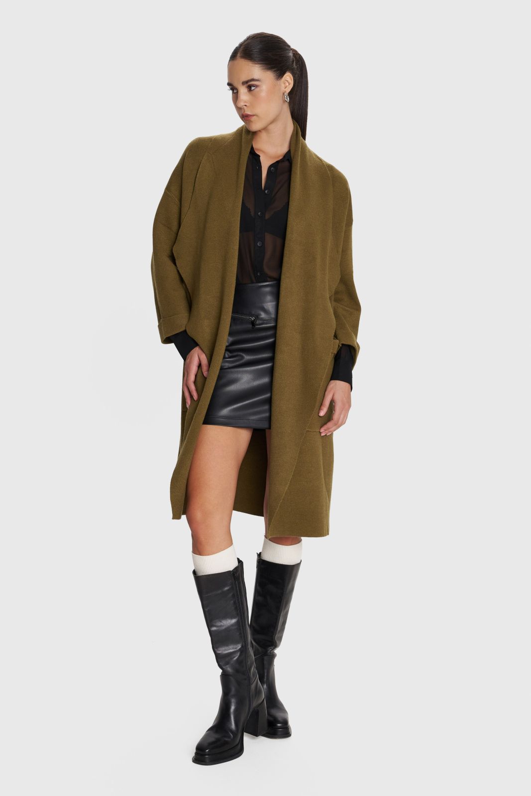 ALE - Cardigan trecereksh jeshil dhe i zi