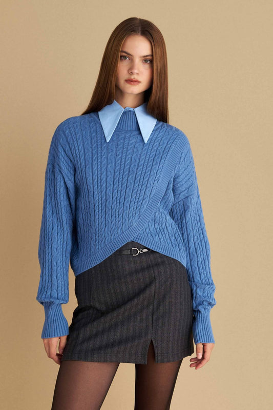 attrattivo - Pulover blu dhe e kuqe me jake te rrumbullaket