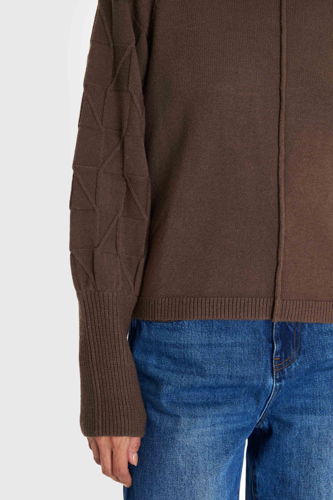 ALE - Pulover kafe dhe jeshile me jake golf dhe detaje ne menge