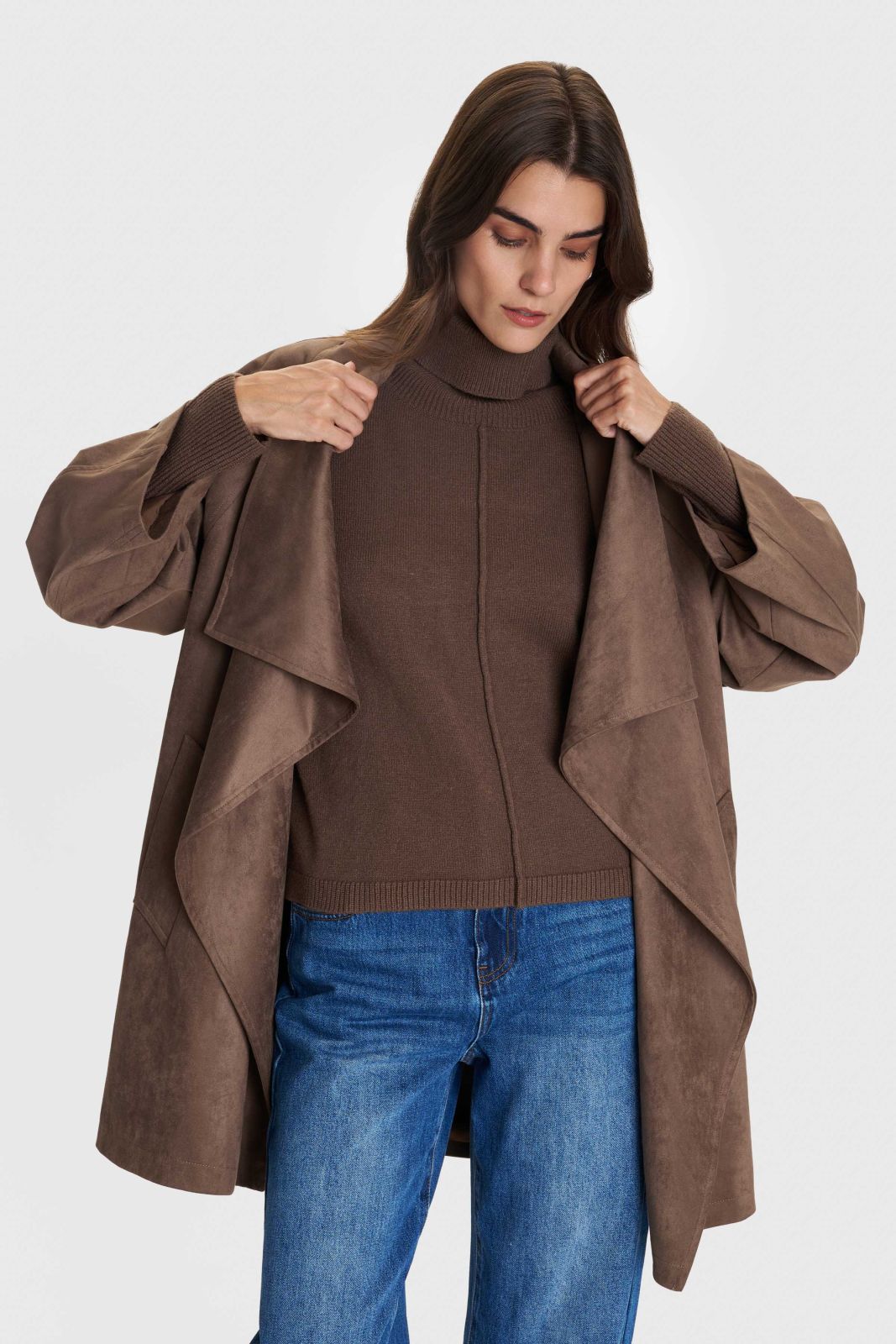 ALE - Pulover kafe dhe jeshile me jake golf dhe detaje ne menge