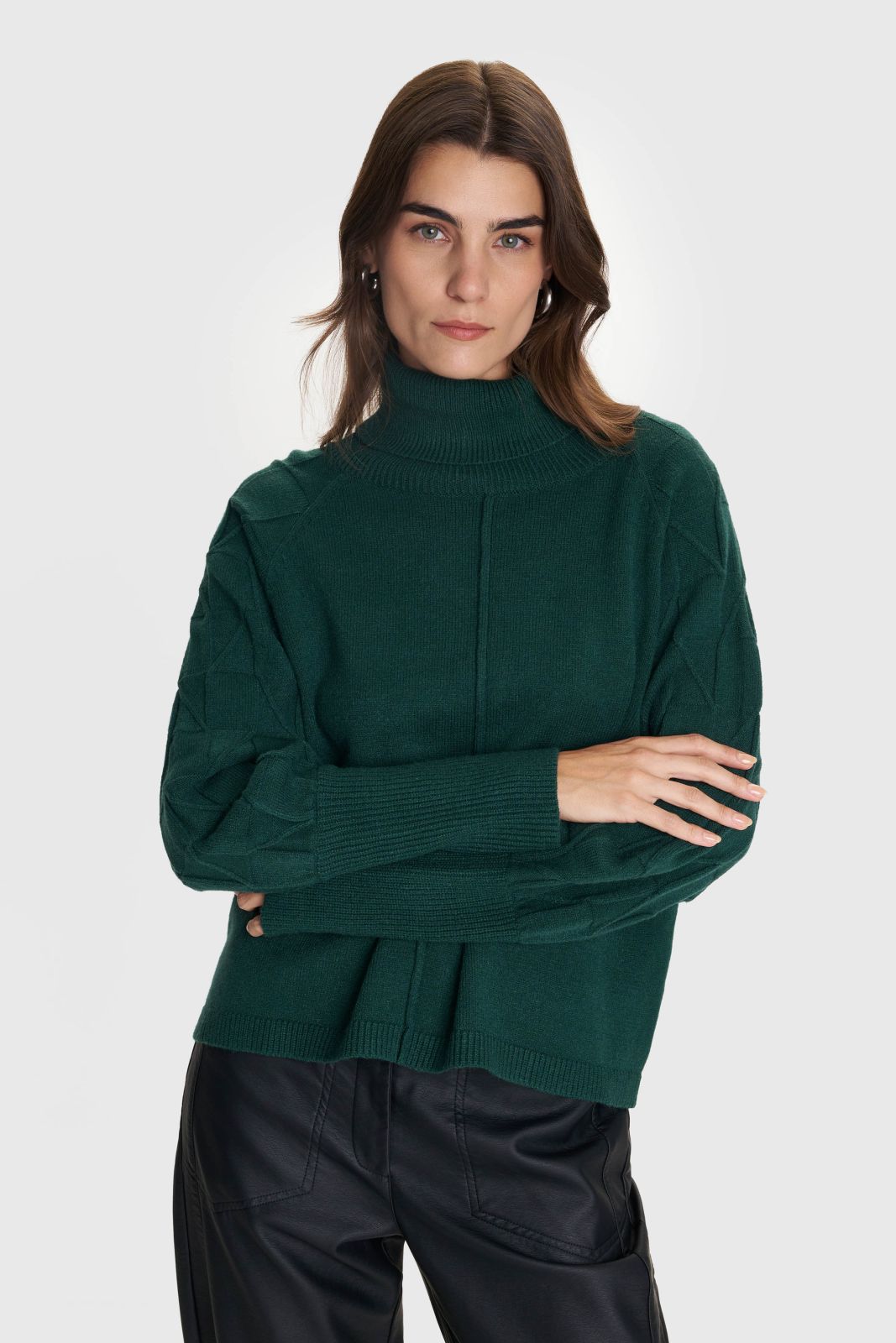 ALE - Pulover kafe dhe jeshile me jake golf dhe detaje ne menge