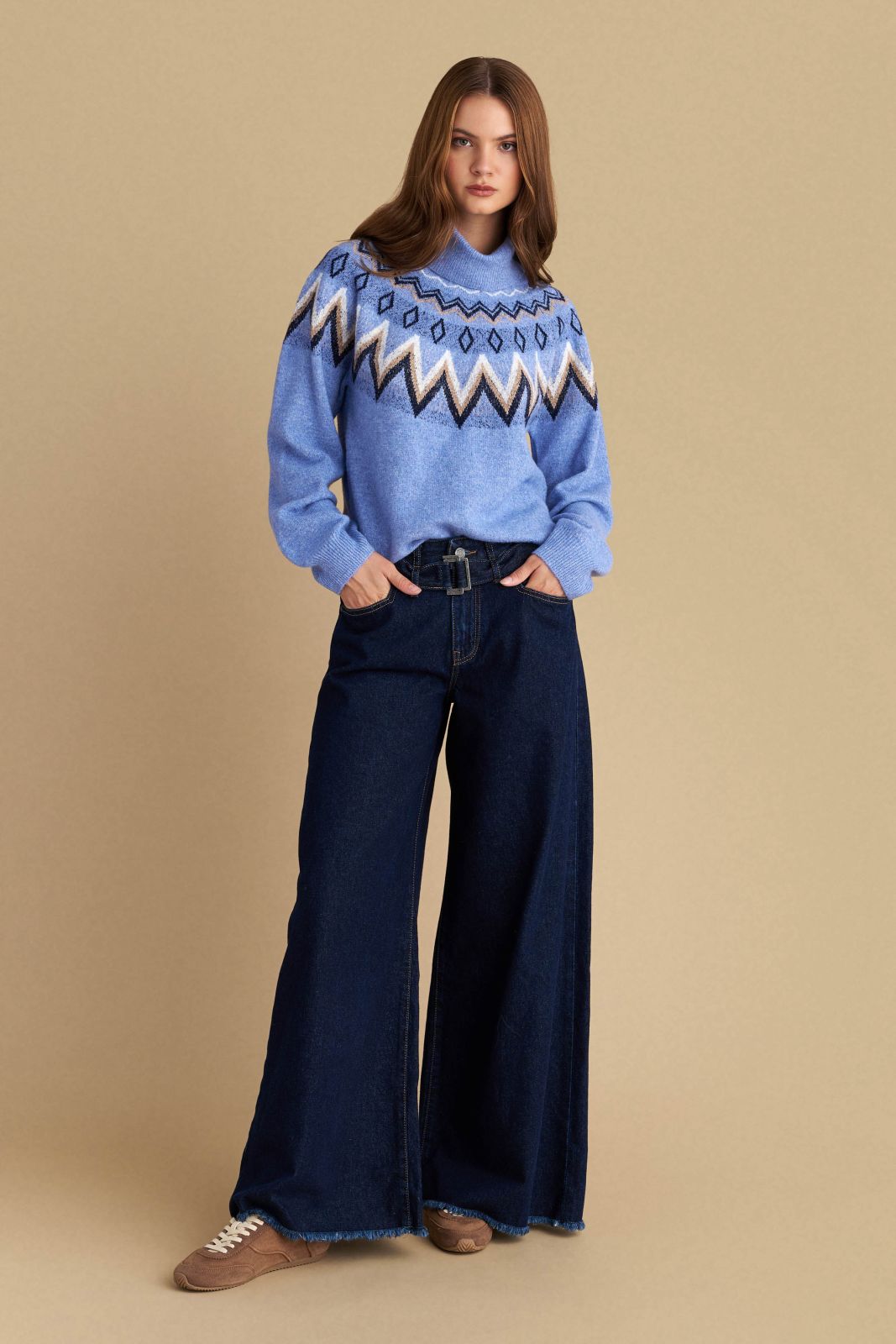 attrattivo - Pulover blu me golf dhe me motive