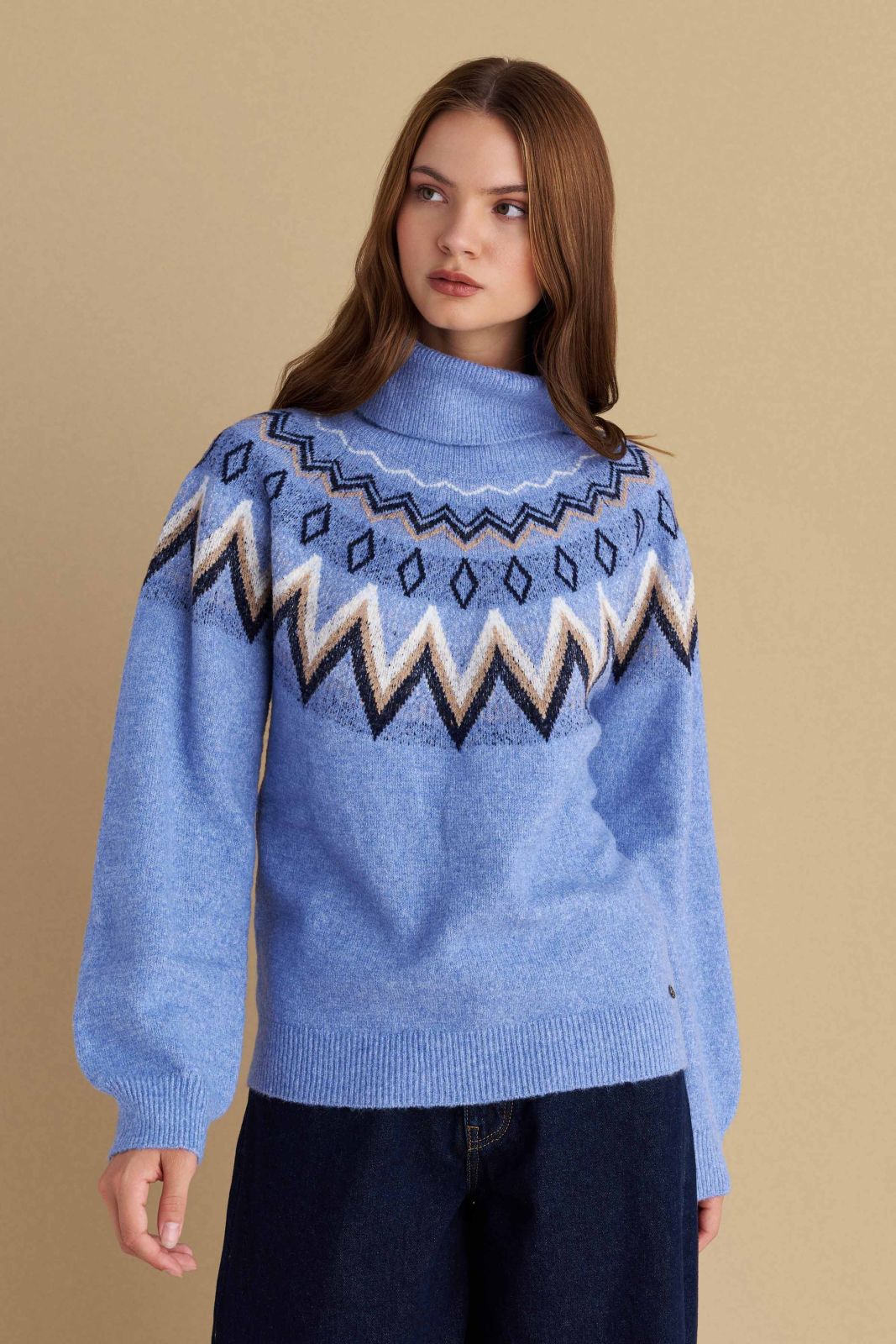 attrattivo - Pulover blu me golf dhe me motive