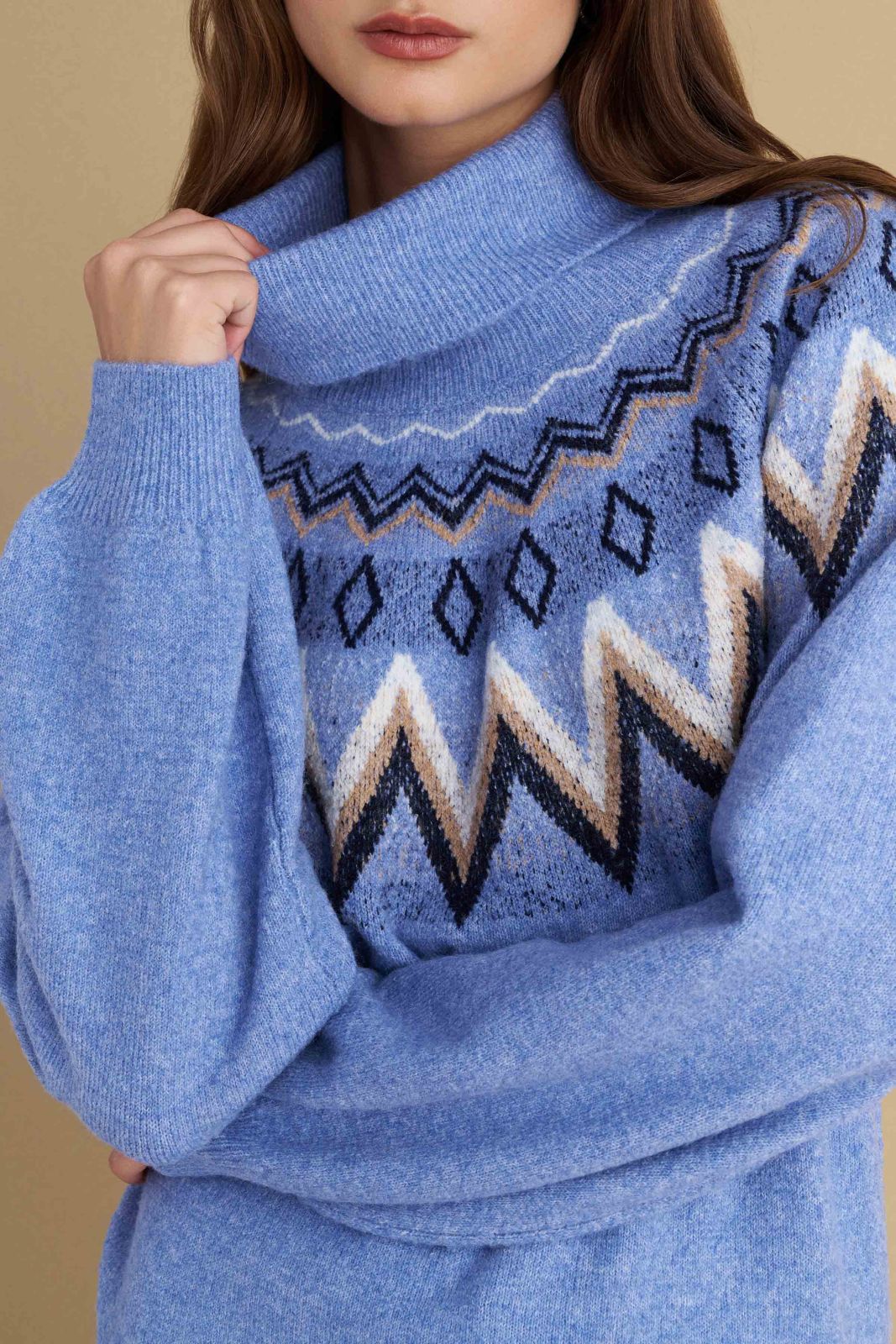 attrattivo - Pulover blu me golf dhe me motive