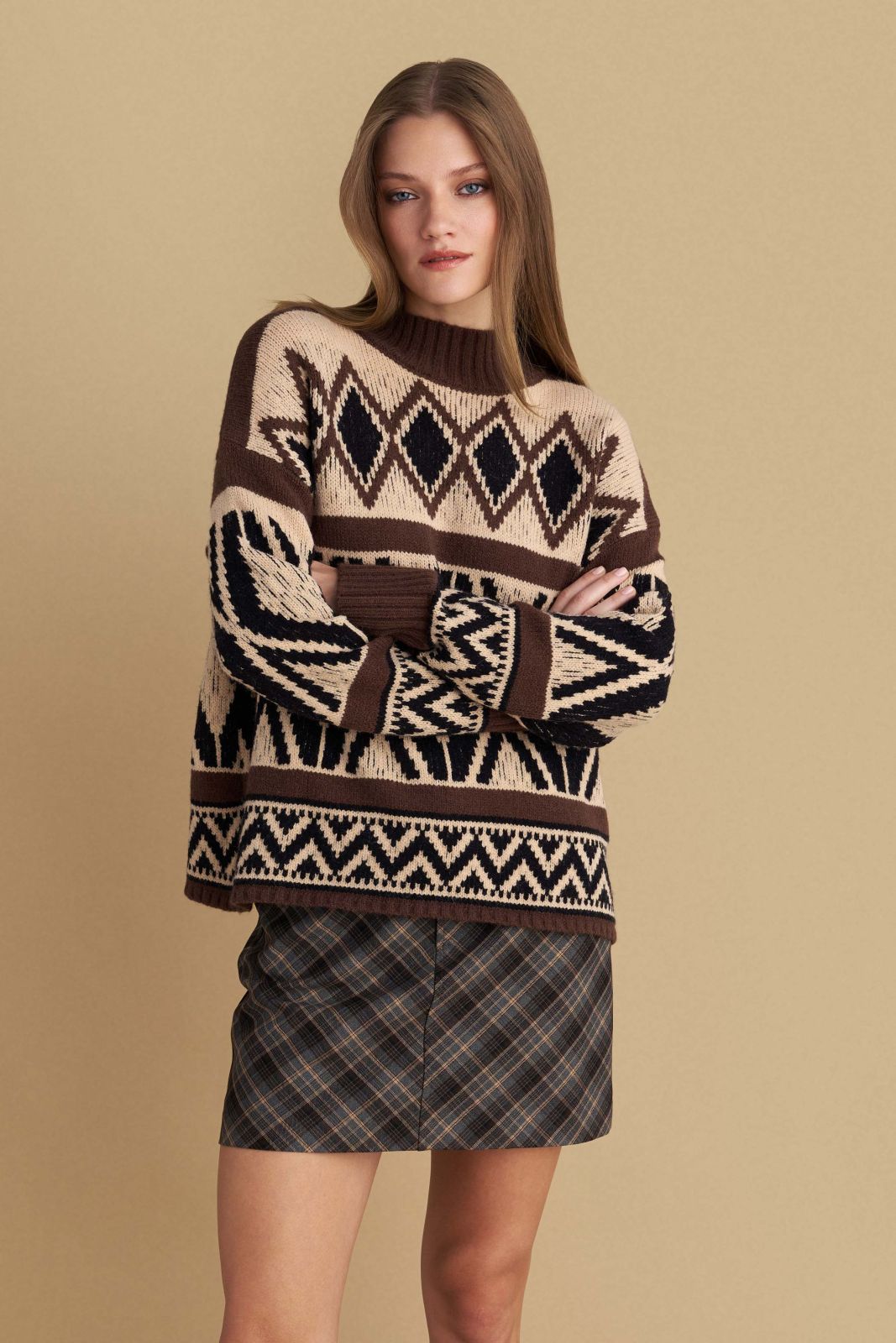 attrattivo - Pulover kafe e thurur me motive