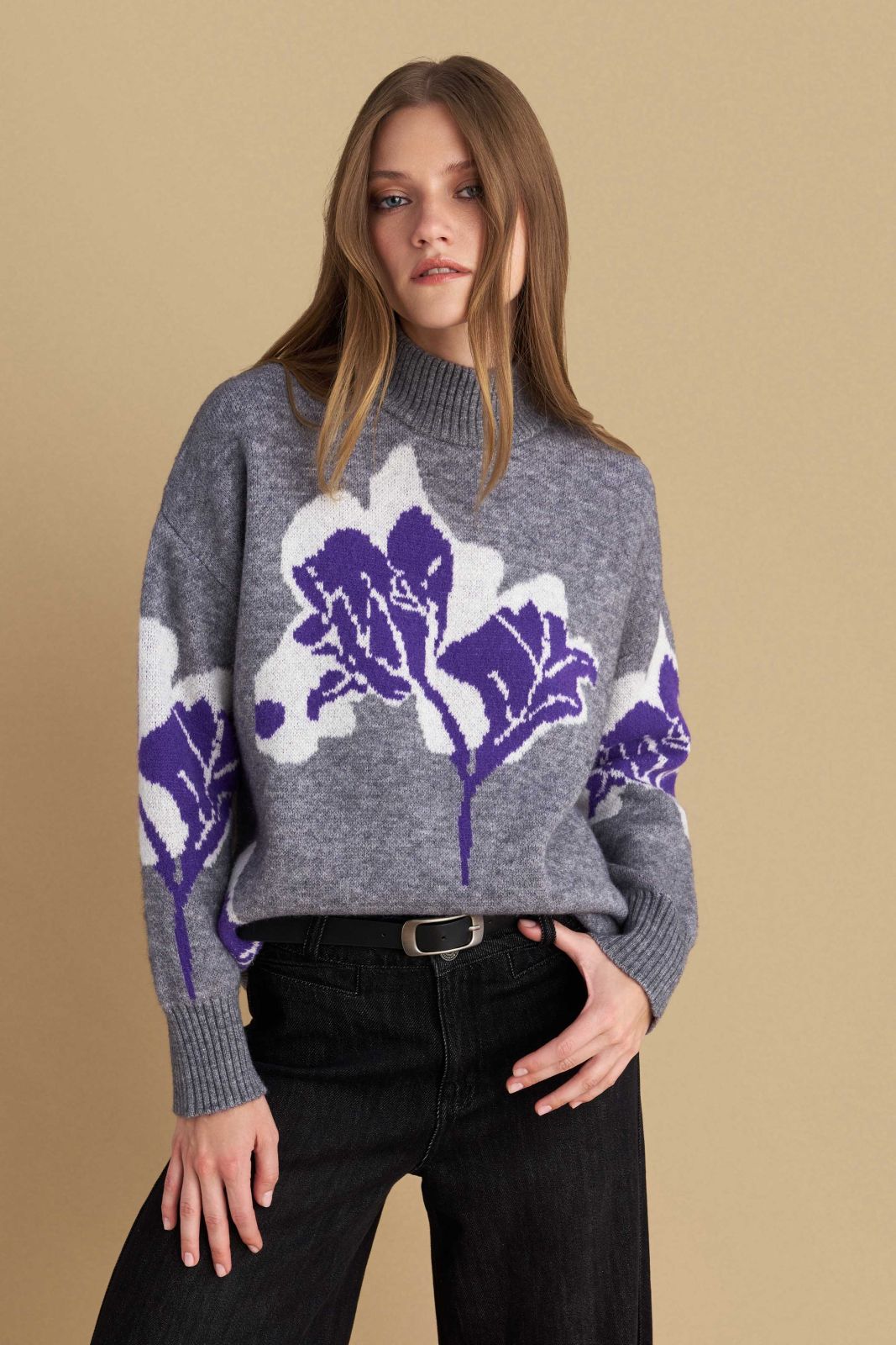 attrattivo - Pulover gri e thurur me motive lulesh