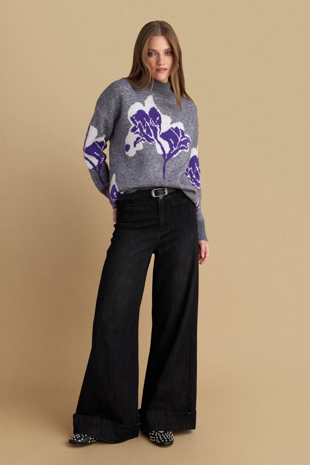 attrattivo - Pulover gri e thurur me motive lulesh