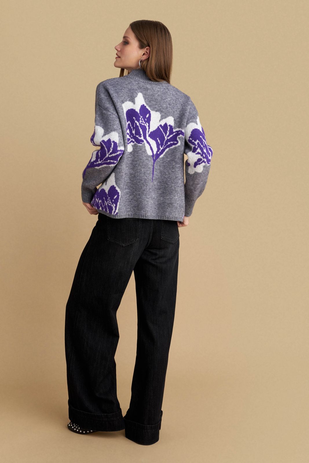 attrattivo - Pulover gri e thurur me motive lulesh