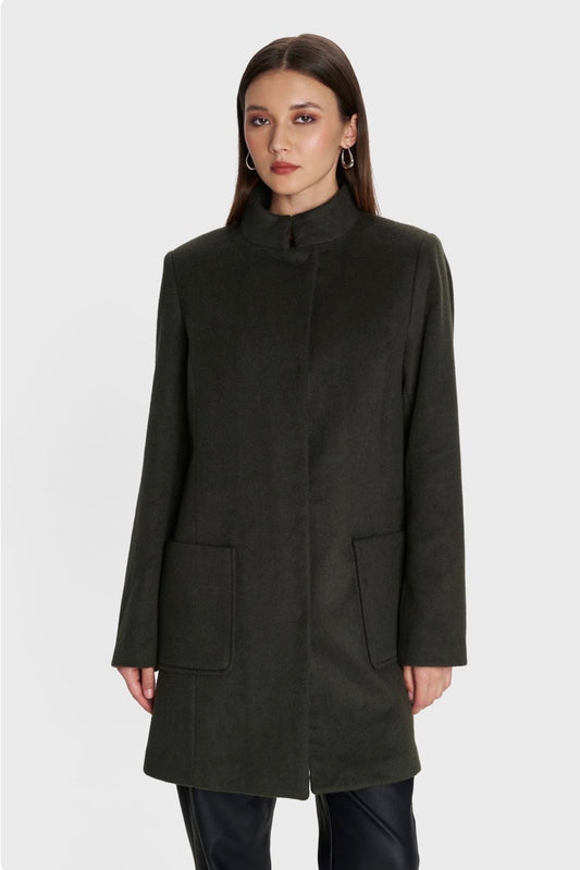 ALE - Pallto e shkurter jeshile dhe e zeze me xhepa perpara