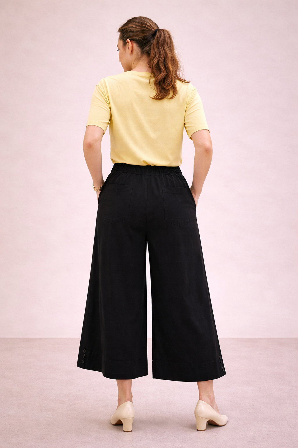 Passager - Pantallona kafe dhe te zeza prerje e gjere